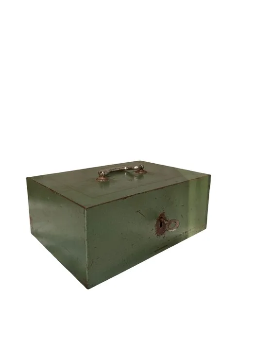 Luxury English Antique Cash Box - Strongbox - Steel