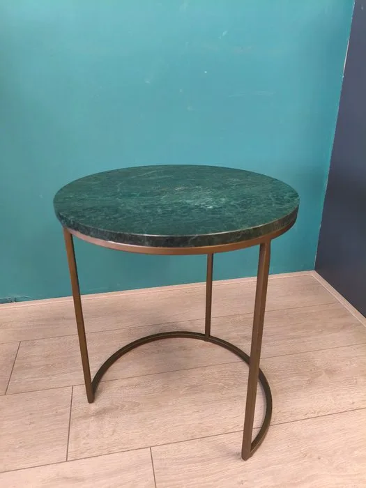 Groen Marmer Gouden - Side table - Metal, Marble