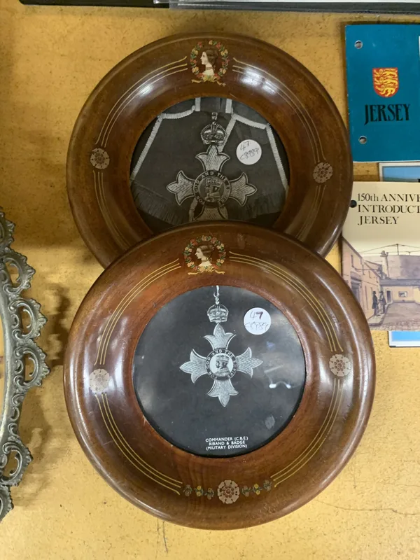 Two Framed Pictures of Medals in Ornate Frames