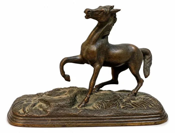 Sculpture, Cheval en mouvement - 11,5 cm - Bronze - 1970